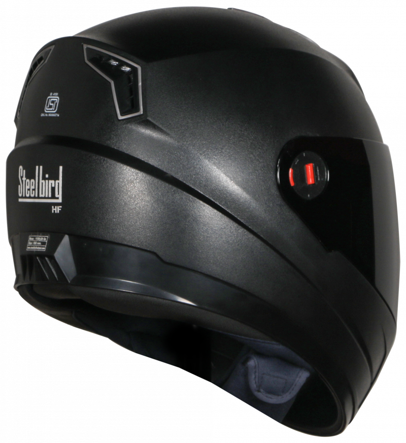Steelbird SBA-1 HF Dashing Full Face Helmet With Plain Visor And Handsfree Device (Black, 580MM)