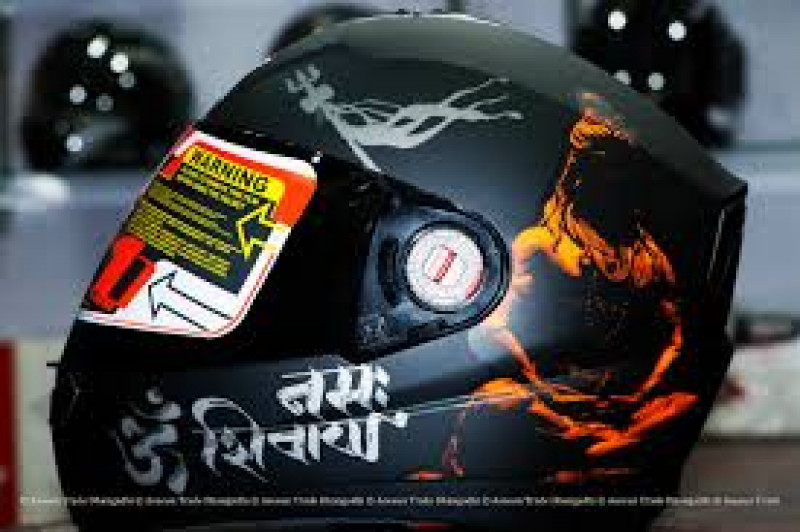 SteelBird Air Mahadev Matt Black & Orange Smoke Visor Full Helmet