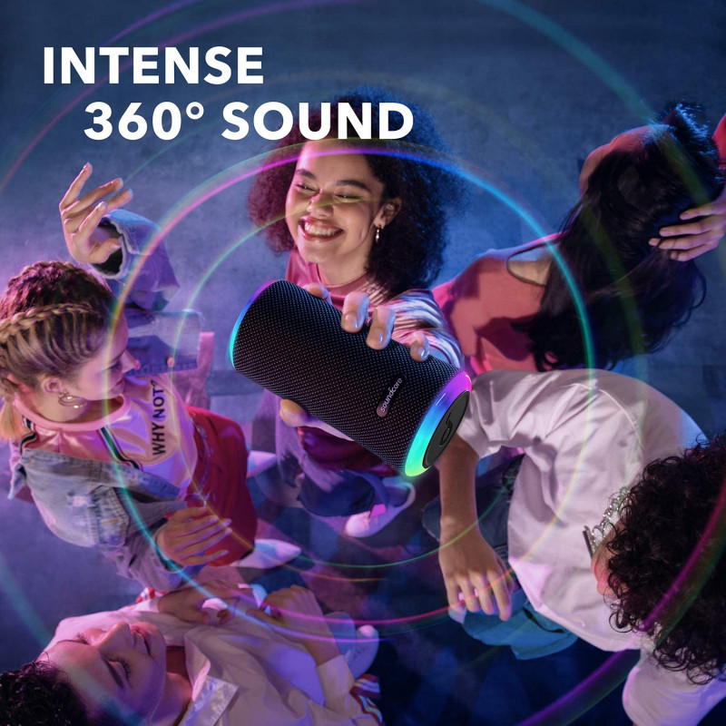Anker Soundcore Flare 2 Bluetooth Speaker, With Ipx7 Waterproof Protection And 360° Sound For Backyard And Beach Party, 20w Wireless Speaker With Partycast, Eq Adjustment, And 12-hour Playtime, Black