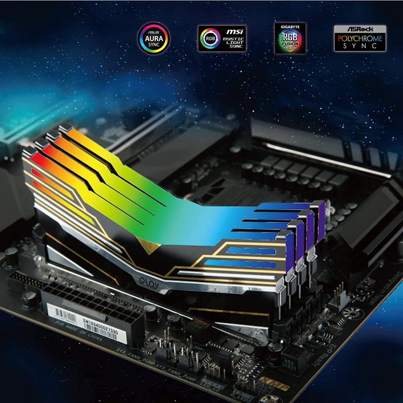 OLOy DDR4 RAM 16GB (2x8GB) Warhawk Aura Sync RGB 3600 MHz CL16 1.35V 288-Pin