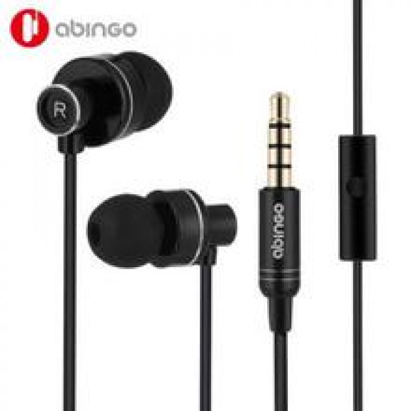 Abingo S100i Bass Earbuds Headphones Stereo Earphones Ear Mic Metal Earphones Music Headset For Xiaomi IPhone Samsung Mp3 PC