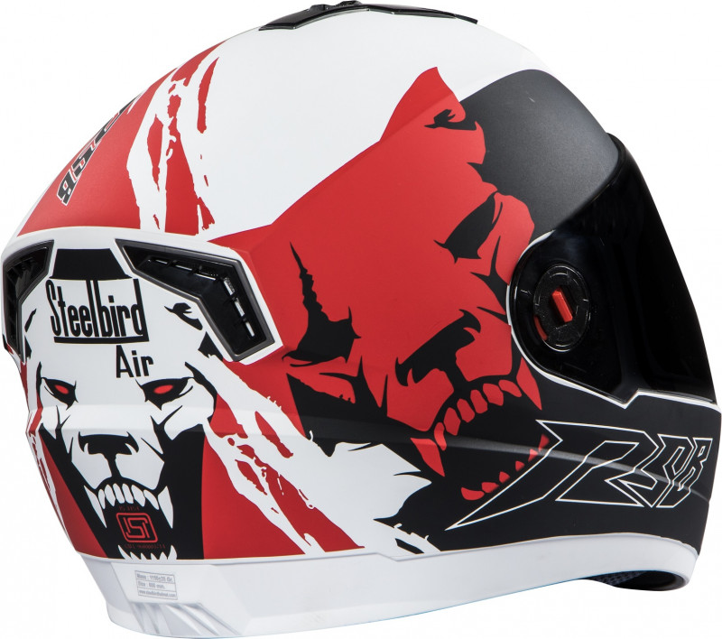 Steelbird Air Beast Glossy White With Red