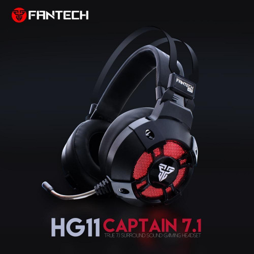 Fantech HG11 7.1 Channel Surround Sound Gaming Headset Stereo Led Headphones Black