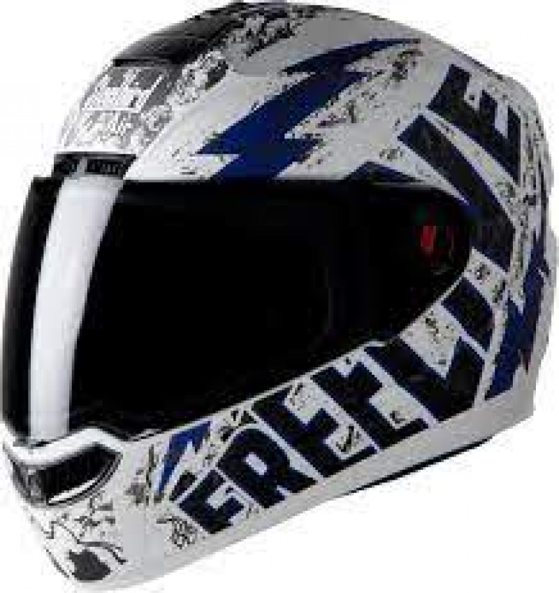 SteelBird Air FreeLive Matt White & Blue Smoke Visor Full Helmet