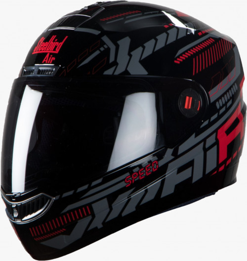 SteelBird Air Speed Matt Black & Red Smoke Visor Full Helmet