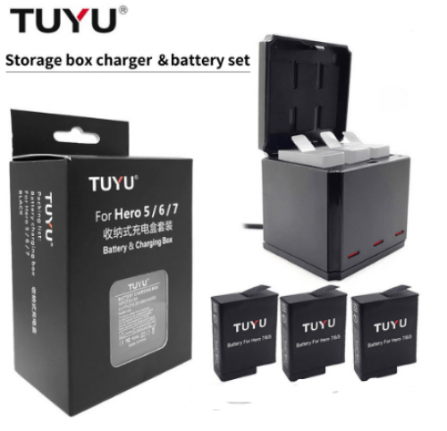 Tuyu 3-way Battery Charger For Gopro Hero 7