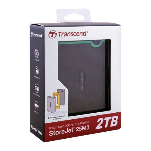Transcend StoreJet 25M3 2TB Military Grade Shock Resistance External Hard Disk