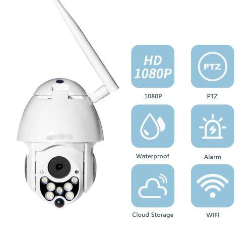 Ptz Camera Outdoor, 1080p Wifi Security IP Camera, 2.4g Pan Tilt Dome Camera, Motion Alerts,50ft Night Vision,Waterproof IP66, Surveillance IP Camera With Two Way Audio