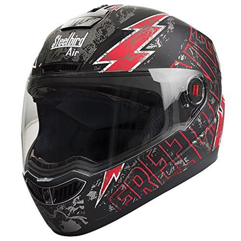 SteelBird Air FreeLive Matt Black & Red Smoke Visor Full Helmet