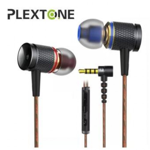 Plextone DX2 Metal Bass Head Wired Stereo In-Ear Earphones In-line Control Hands-free L SHAPE With Mic Headset Sports Gaming Earphone