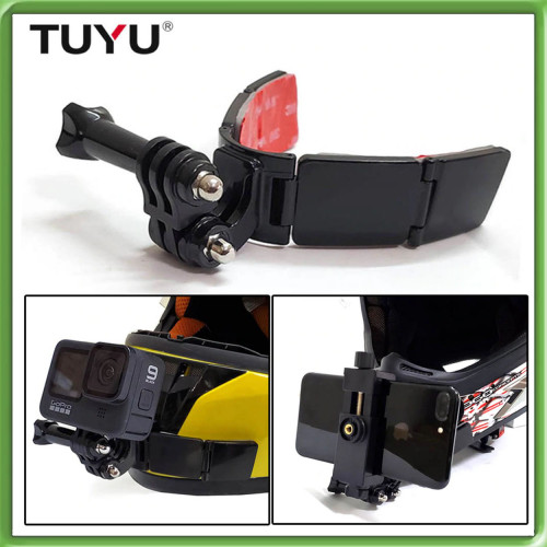Tuyu Full Face Helmet Chin Mount Holder For Gopro Hero 9 8 7 5yi 4K Insta360 Camera Strap Flodable Front Chin Mount Accessories (Gp-ty70)
